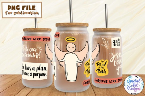 Christian Angel 16 Oz Glass Wrap PNG & Crafts