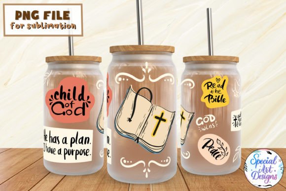 Christian Bible Design 16 Oz Glass Wrap Crafts