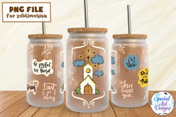 Christian Design 16 Oz Glass Wrap PNG & Crafts