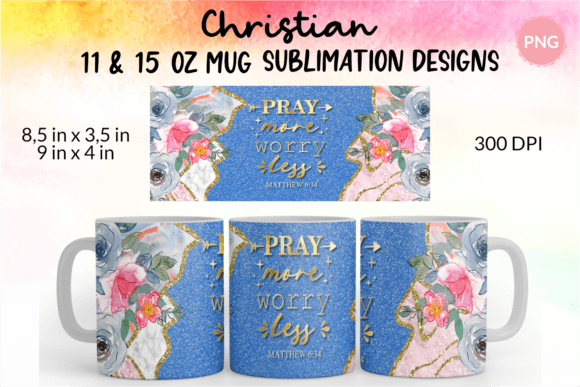Christian Mug Wrap Pray More Worry Less & Crafts