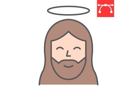 Jesus Color Line Icon