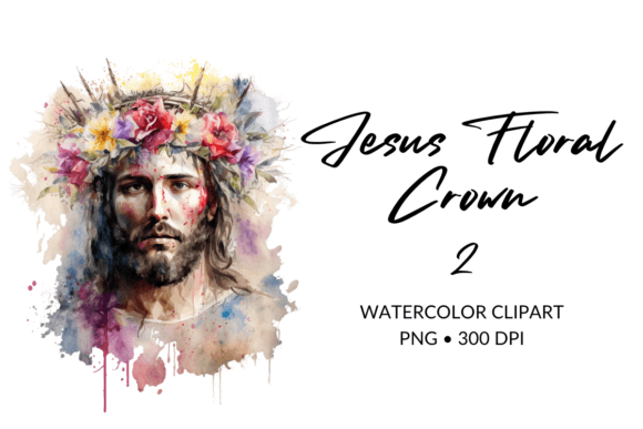 Jesus Floral Crown Easter Illustration 2