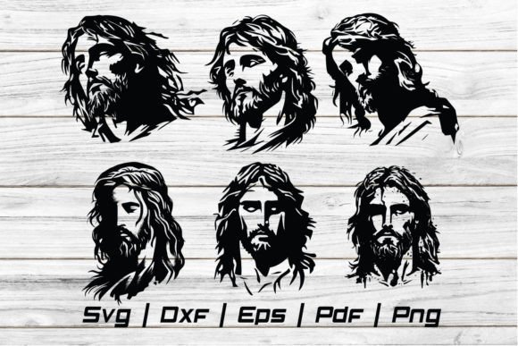 Jesus Head Cross Silhouette Svg File